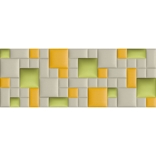 Műbőr falvédő-83 V-3 faldekoráció, ágy mellé (200x75 cm) beige, sárga, zöld falpanelekből Műbőr falvédő-83 V-3 faldekoráció, ágy mellé (200x75 cm) beige, sárga, zöld falpanelekből