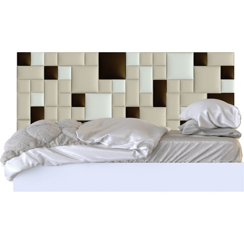 Műbőr falvédő-96 V-16 faldekoráció (200x75 cm) fehér, beige, barna falpanelekből Műbőr falvédő-96 V-16 faldekoráció (200x75 cm) fehér, beige, barna falpanelekből