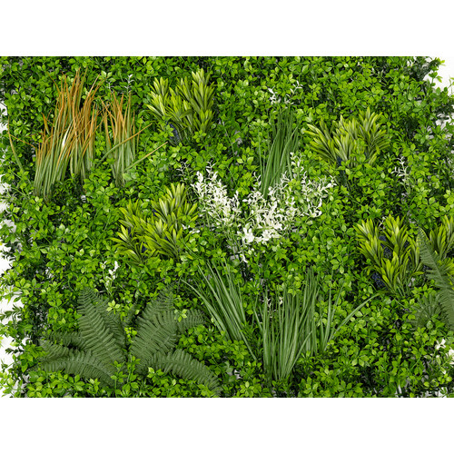 GreenWall Mesterséges Növényfal Panel, 1 m² (City) | Gondozásmentes Zöldfal Kültérre és Beltérre - UV-stabil GreenWall Mesterséges Növényfal Panel, 1 m² (City) | Gondozásmentes Zöldfal Kültérre és Beltérre - UV-stabil