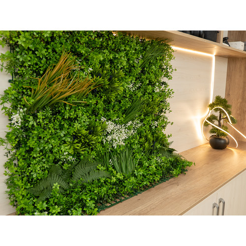 GreenWall Mesterséges Növényfal Panel, 1 m² (City) | Gondozásmentes Zöldfal Kültérre és Beltérre - UV-stabil GreenWall Mesterséges Növényfal Panel, 1 m² (City) | Gondozásmentes Zöldfal Kültérre és Beltérre - UV-stabil