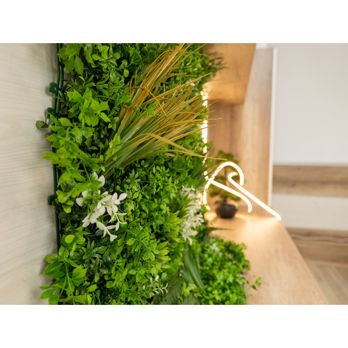 GreenWall Mesterséges Növényfal Panel, 1 m² (City) | Gondozásmentes Zöldfal Kültérre és Beltérre - UV-stabil GreenWall Mesterséges Növényfal Panel, 1 m² (City) | Gondozásmentes Zöldfal Kültérre és Beltérre - UV-stabil