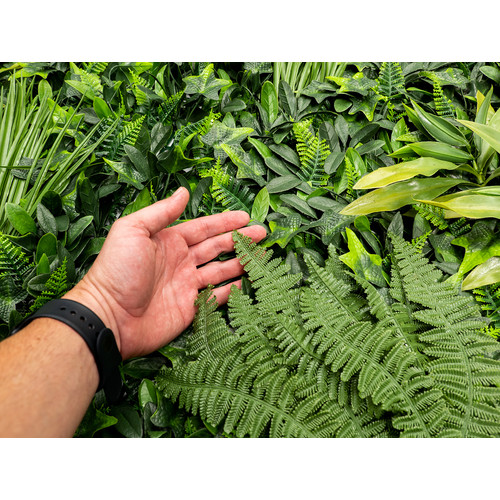 GreenWall Mesterséges Növényfal Panel, 1 m² (Exotic) | Gondozásmentes Zöldfal Kültérre és Beltérre - UV-stabil GreenWall Mesterséges Növényfal Panel, 1 m² (Exotic) | Gondozásmentes Zöldfal Kültérre és Beltérre - UV-stabil