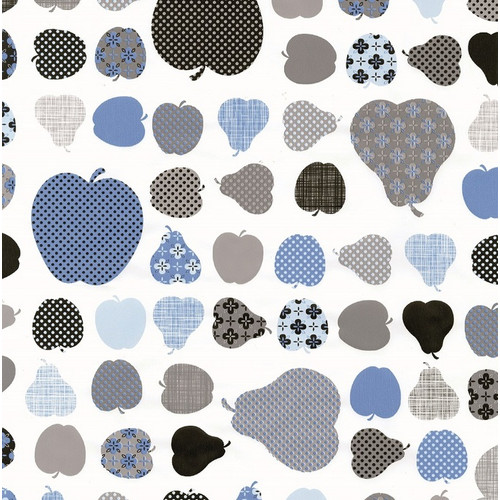 APPLES & PEARS BLUE / kék almák és körték 45cm x 15m öntapadós tapéta