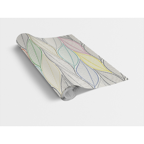 COLORFUL LEAVES 45cm x 15m öntapadós tapéta színes levelek, Vénilia Décor