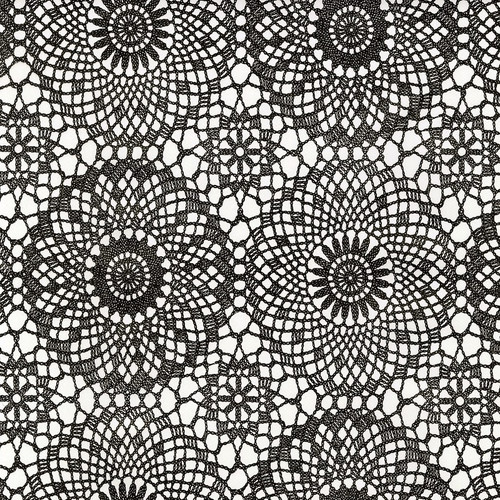 CONTOUR BLACK / fekete csipke 45cm x 15m öntapadós tapéta
