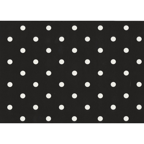 DOTS BLACK / fekete pöttyös 45cm x 15m öntapadós tapéta