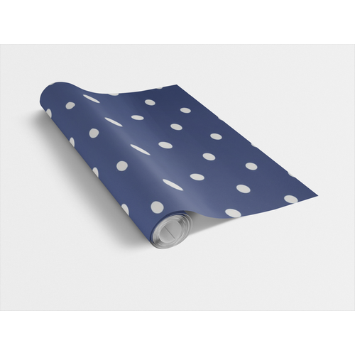 DOTS PURPLE BLUE / kék pöttyös 45cm x 15m öntapadós tapéta
