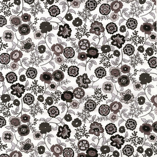 FLEUR GREY / fekete szürkés virágos 45cm x 15m öntapadós tapéta