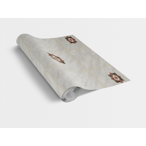MILANO GREY / csempeminta bordó betéttel 45cm x 15m öntapadós tapéta