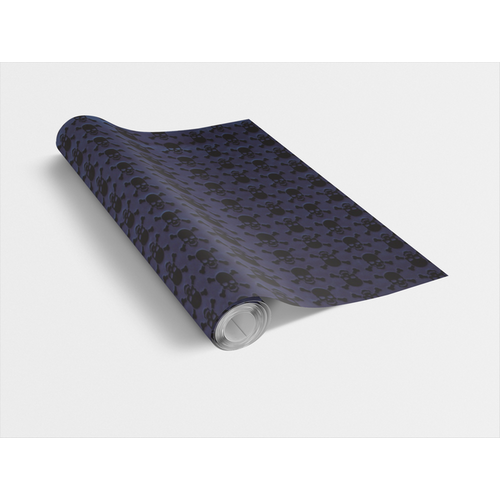 SKULLS METALLIC BLUE / metálkék koponyák 45cm x 15m öntapadós tapéta SKULLS METALLIC BLUE / metálkék koponyák 45cm x 15m öntapadós tapéta