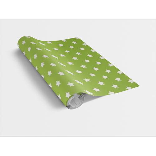 STARS GREEN / zöld csillagos 45cm x 15m öntapadós tapéta
