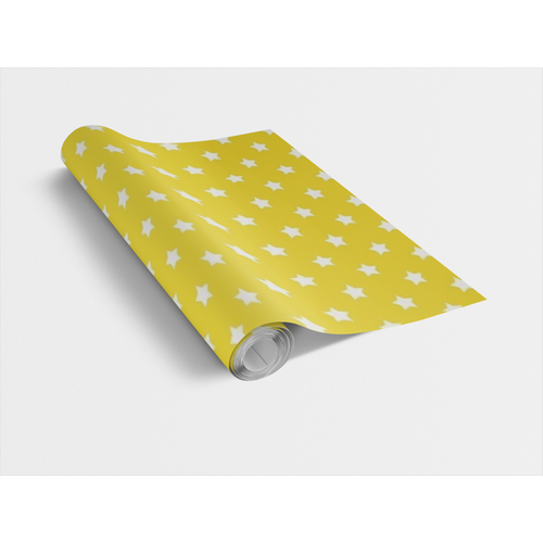 STARS YELLOW / sárga csillagos 45cm x 15m öntapadós tapéta