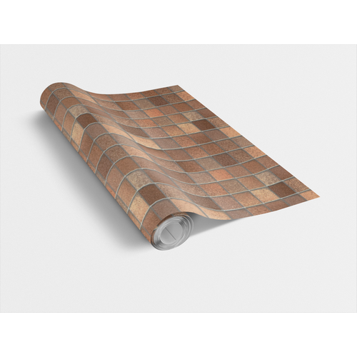 Gekkofix TOSCANA BROWN / barna mozaik ezüst fugával 45cm x 15m öntapadós tapéta