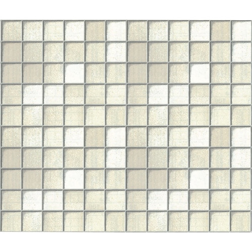TOSCANA WHITE / fehér mozaik ezüst fugával 45cm x 15m öntapadós tapéta, Vénilia Décor