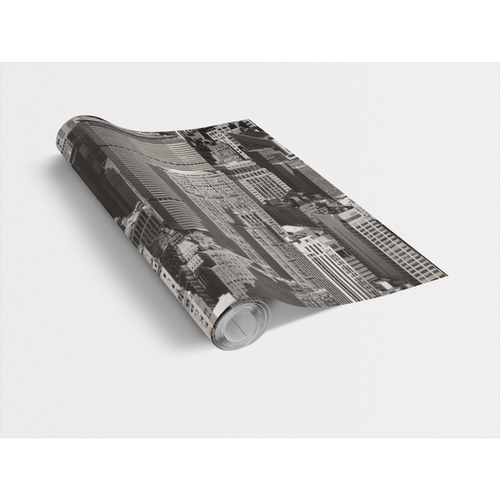 Gekkofix URBAN SKY / felhőkarcolók 45cm x 15m öntapadós tapéta fekete-fehér, szürke