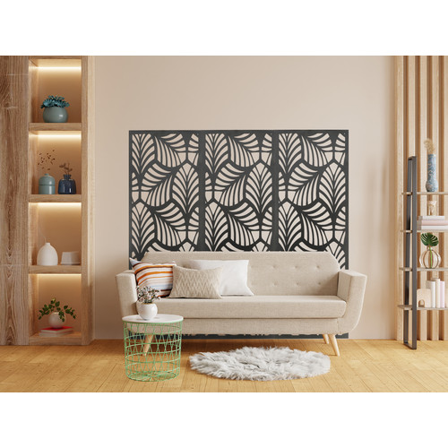 Fali dekorpanel, trópusi levél minta, 50x150 cm, 3 mm HDF - FP1 Antracit Fali dekorpanel, trópusi levél minta, 50x150 cm, 3 mm HDF - FP1 Antracit