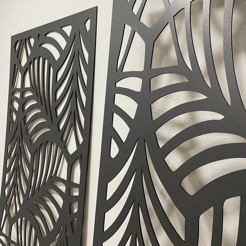 Fali dekorpanel, trópusi levél minta, 50x150 cm, 3 mm HDF - FP1 Antracit Fali dekorpanel, trópusi levél minta, 50x150 cm, 3 mm HDF - FP1 Antracit