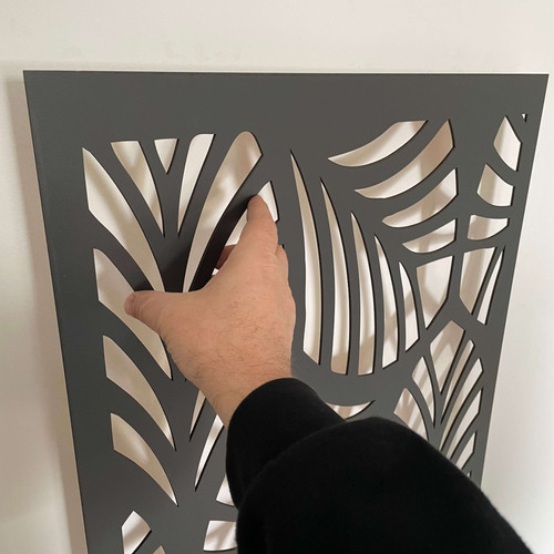 Fali dekorpanel, trópusi levél minta, 50x150 cm, 3 mm HDF - FP1 Antracit Fali dekorpanel, trópusi levél minta, 50x150 cm, 3 mm HDF - FP1 Antracit