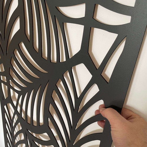 Fali dekorpanel, trópusi levél minta, 50x150 cm, 3 mm HDF - FP1 Antracit Fali dekorpanel, trópusi levél minta, 50x150 cm, 3 mm HDF - FP1 Antracit