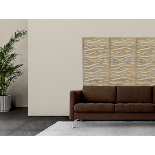 Fali dekorpanel, hullámos minta, 50x150 cm, 3 mm HDF - FP5 fa Sonoma tölgy falburkolat