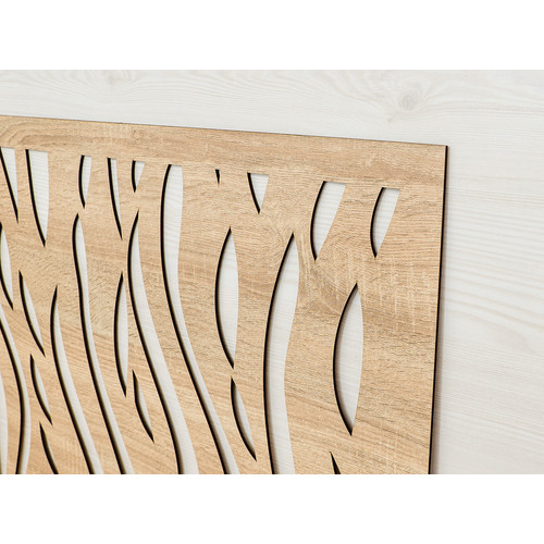Fali dekorpanel, hullámos minta, 50x150 cm, 3 mm HDF - FP5 fa Sonoma tölgy falburkolat
