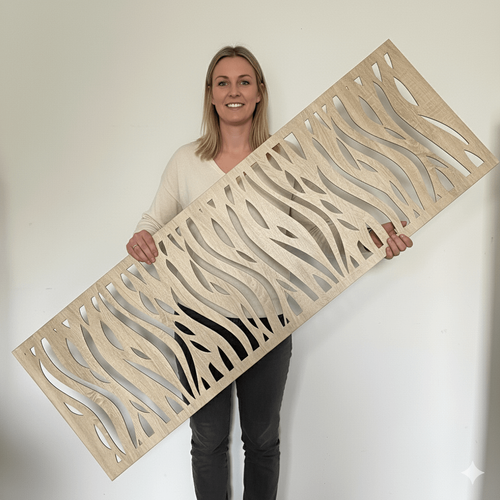 Fali dekorpanel, hullámos minta, 50x150 cm, 3 mm HDF - FP5 fa Sonoma tölgy falburkolat