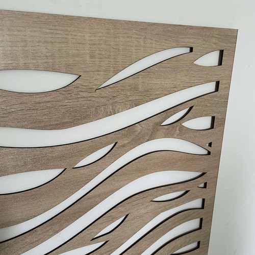 Fali dekorpanel, hullámos minta, 50x150 cm, 3 mm HDF - FP5 fa Sonoma tölgy falburkolat