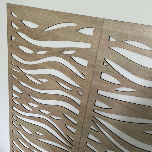 Fali dekorpanel, hullámos minta, 50x150 cm, 3 mm HDF - FP5 fa Sonoma tölgy falburkolat