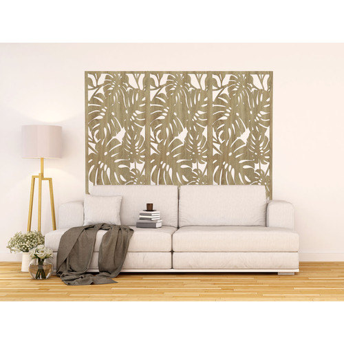Fali dekorpanel, pálmalevél minta, 50x150 cm, 3 mm HDF - FP9 fa Sonoma tölgy falburkolat Fali dekorpanel, pálmalevél minta, 50x150 cm, 3 mm HDF - FP9 fa Sonoma tölgy falburkolat