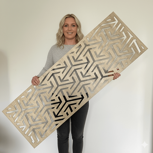 Fali dekorpanel, nyíl mintázat, modern 50x150 cm, 3 mm HDF - FP7 fa Sonoma tölgy színű falburkolat