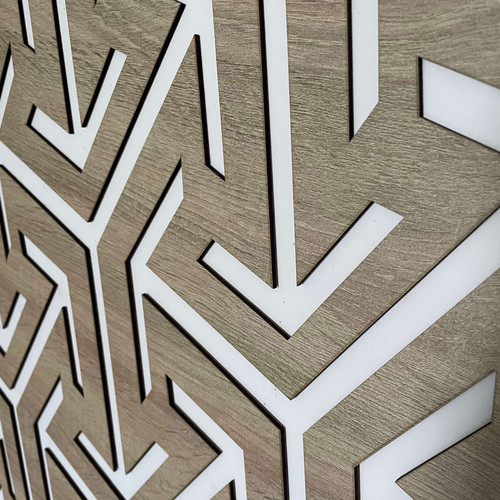 Fali dekorpanel, nyíl mintázat, modern 50x150 cm, 3 mm HDF - FP7 fa Sonoma tölgy színű falburkolat Fali dekorpanel, nyíl mintázat, modern 50x150 cm, 3 mm HDF - FP7 fa Sonoma tölgy színű falburkolat