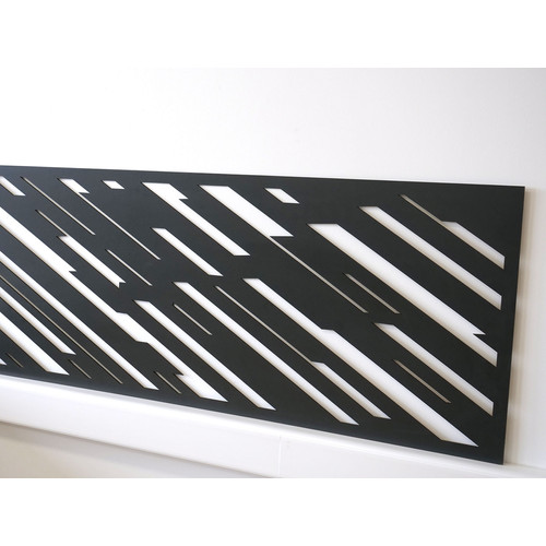 Fali dekorpanel, sávos mintázat, modern 50x150 cm, 3 mm HDF - FP13 fa Antracit színű falburkolat