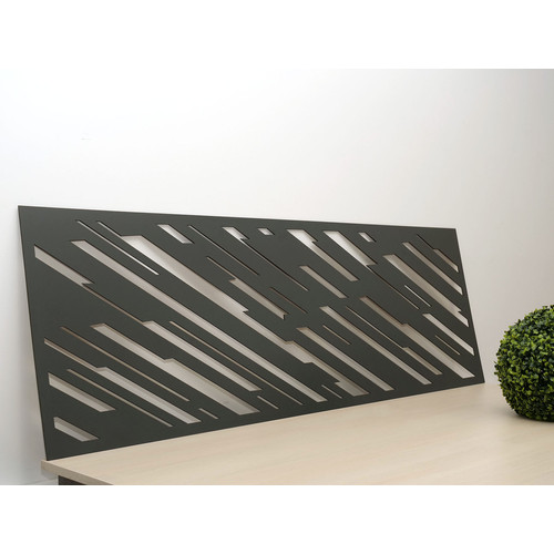 Fali dekorpanel, sávos mintázat, modern 50x150 cm, 3 mm HDF - FP13 fa Antracit színű falburkolat