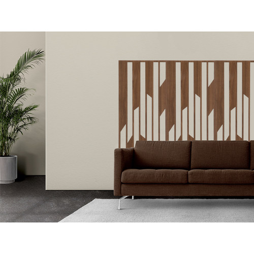 Fali dekorpanel, trapéz mintázat, 50x150 cm, 3 mm HDF - FP10 fa Dió színű falburkolat