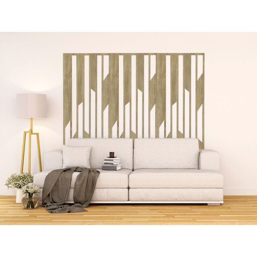 Fali dekorpanel, trapéz mintázat, 50x150 cm, 3 mm HDF - FP10 fa Sonoma tölgy színű falburkolat