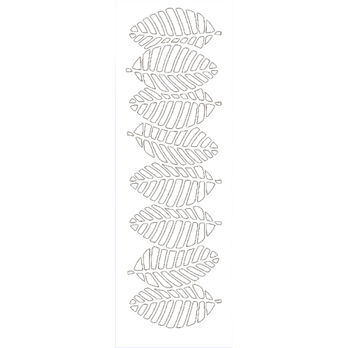 Fali dekorpanel, levél minta, 50x150 cm, 3 mm HDF - FP3 Fehér falburkolat