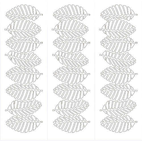 Fali dekorpanel, levél minta, 50x150 cm, 3 mm HDF - FP3 Fehér falburkolat