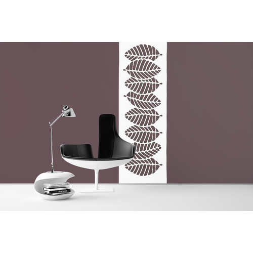 Fali dekorpanel, levél minta, 50x150 cm, 3 mm HDF - FP3 Fehér falburkolat
