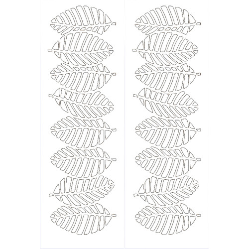 Fali dekorpanel, levél minta, 50x150 cm, 3 mm HDF - FP3 Fehér falburkolat