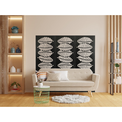 Fali dekorpanel, levél minta, 50x150 cm, 3 mm HDF - FP3 Antracit falburkolat Fali dekorpanel, levél minta, 50x150 cm, 3 mm HDF - FP3 Antracit falburkolat