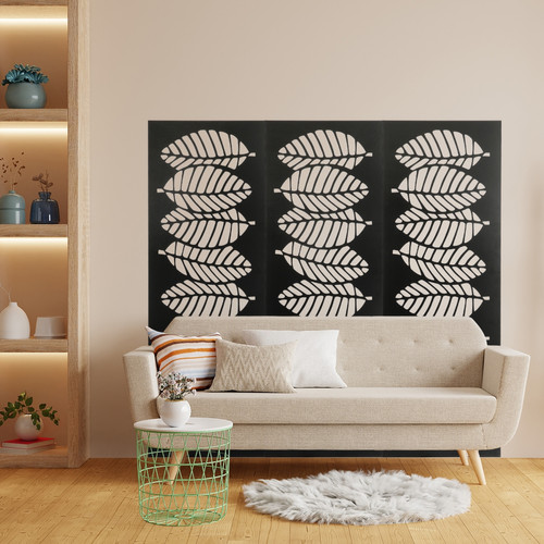 Fali dekorpanel, levél minta, 50x150 cm, 3 mm HDF - FP3 Antracit falburkolat Fali dekorpanel, levél minta, 50x150 cm, 3 mm HDF - FP3 Antracit falburkolat