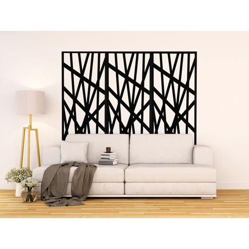 Fali dekorpanel, Vonal minta, 50x150 cm, 3 mm HDF - FP16 fa Antracit színű falburkolat