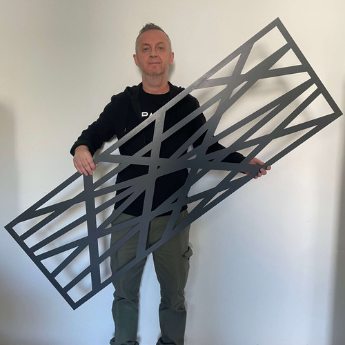 Fali dekorpanel, Vonal minta, 50x150 cm, 3 mm HDF - FP16 fa Antracit színű falburkolat