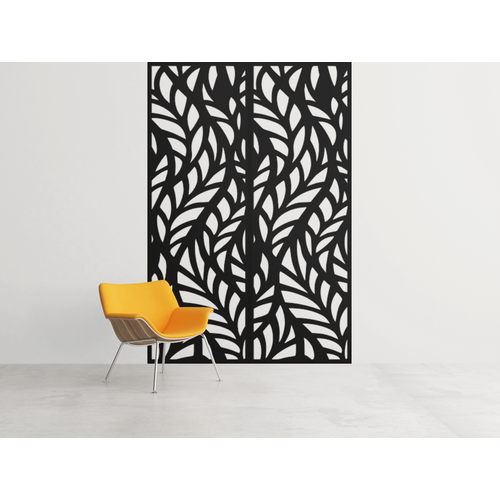Fali dekorpanel, ágak minta, 50x150 cm, 3 mm HDF - FP4 Fekete falburkolat