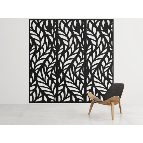 Fali dekorpanel, ágak minta, 50x150 cm, 3 mm HDF - FP4 Antracit falburkolat