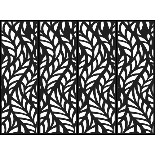 Fali dekorpanel, ágak minta, 50x150 cm, 3 mm HDF - FP4 Fekete falburkolat