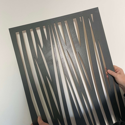 Fali dekorpanel, hullám minta, 50x150 cm, 3 mm HDF - FP2 Antracit falburkolat