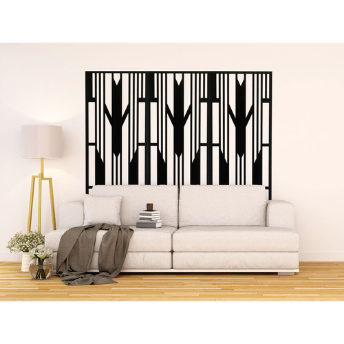 Fali dekorpanel, art deco stílus, 50x150 cm, 3 mm HDF - FP12 fa Antracit falburkolat