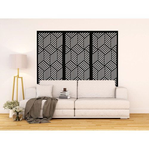 Fali dekorpanel, doboz minta, 50x150 cm, 3 mm HDF - FP11 fa Antracit falburkolat