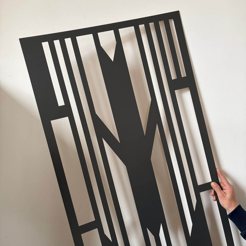 Fali dekorpanel, art deco stílus, 50x150 cm, 3 mm HDF - FP12 fa Antracit falburkolat